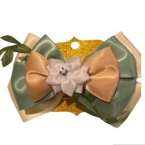 Disney Princess Tiana Ribbon Mini Bow with Metal Clip